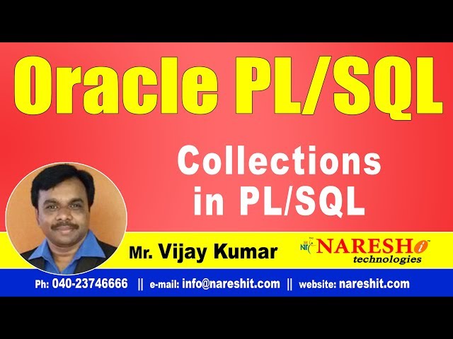 Collections in PL/SQL | Oracle PL/SQL Tutorial Videos | Mr.Vijay Kumar