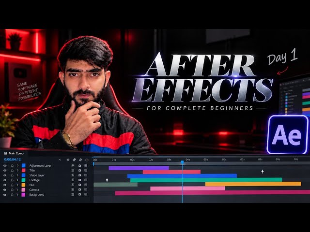After Effects for Complete Beginners | Day 1 – Basic to Advanced