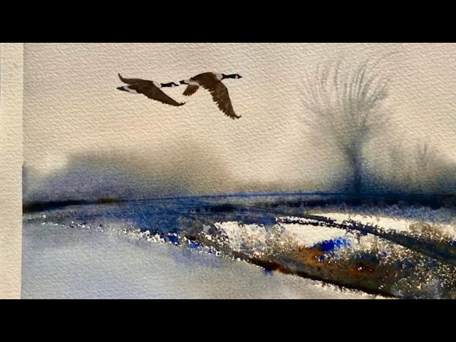 Paint a Simple SEMI-ABSTRACT WATERCOLOR Landscape, Loose Watercolour PAINTING Techniques Tutorial