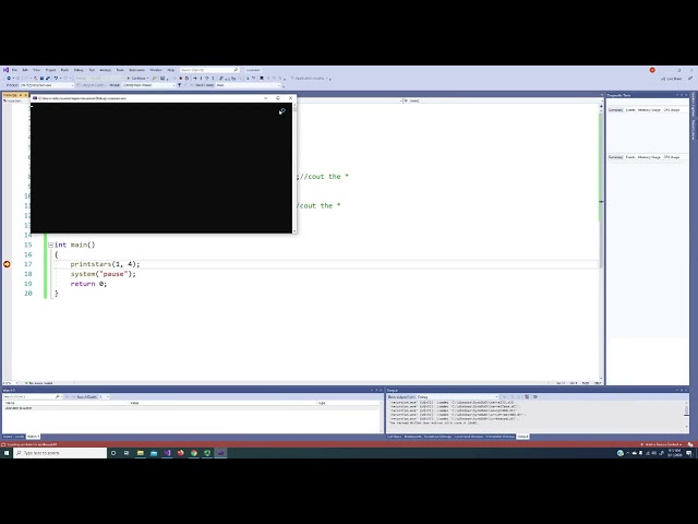 Understand C++ Recursion by Tracing the Call Stack and Printing a Star Diamond