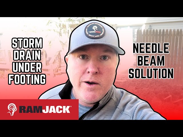 Foundation Repair On the Job - Storm Drain Under Footing (Needle Beam)
