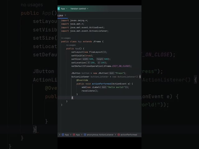 Java Swing Button Click Functionality #shorts #java #gui #frontend #programming #coding #swing