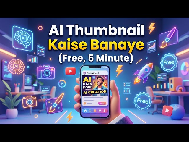 AI Thumbnail Kaise Banaye (Free, 5 Minute) 