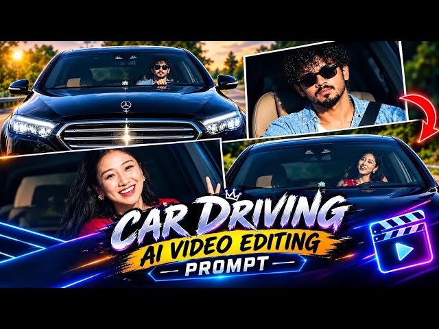 🔥 Trending Car Driving AI Video Editing | Instagram Viral Pata Chalega Song Reels 🚗💨