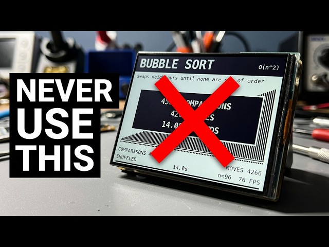 8 Sorting Algorithms Side-by-Side on ESP32-S3 & RLCD