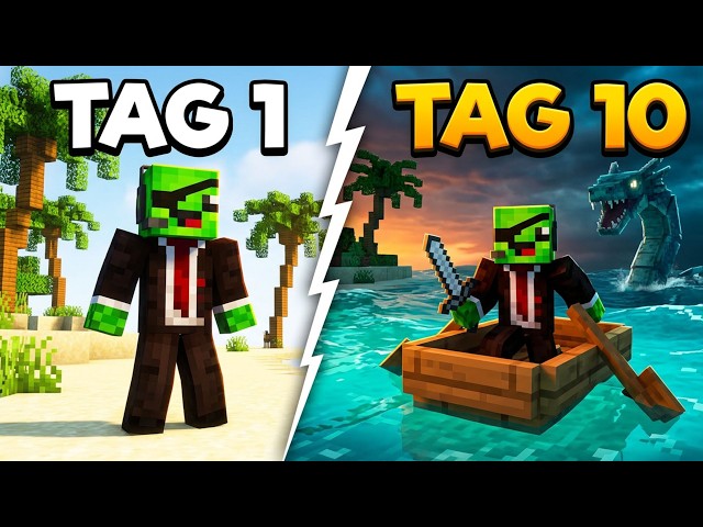 I survived 10 DAYS on a TROPICAL ISLAND in Minecraft!