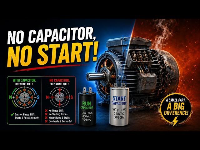 Why Single Phase Motors Can’t Start Without a Capacitor?