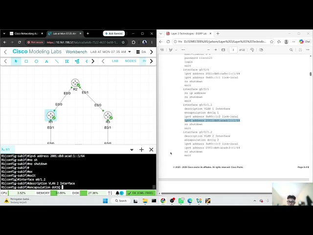 Layer 3 Technologies - EIGRP Lab - Implement EIGRP for IPv6