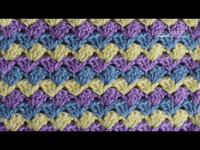EASY and ONE ROW Repeat - Stepping Stones Stitch in Rows - How to Crochet