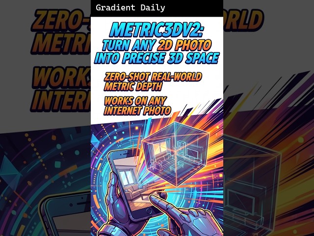 Metric3Dv2: Turn Any 2D Photo into Precise 3D Space — in 60 seconds #Shorts