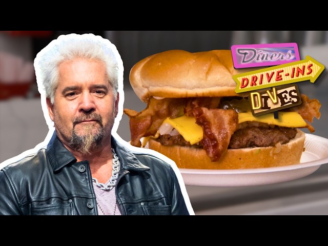 Guy Fieri's Finds the ULTIMATE Burger and Onion Rings 🍔 Diners, Drive-Ins and Dives | Food Network