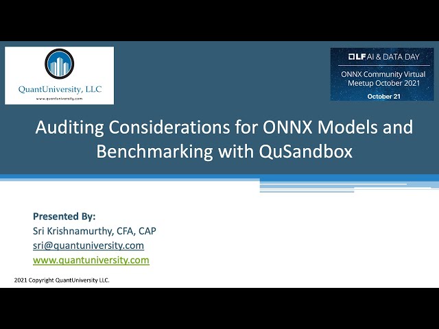 LF AI & Data Day: ONNX Community Virtual Meetup - QuSandbox Presentation