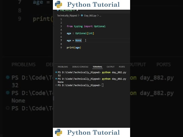 Python's Optional Type Explained | Python Tutorial