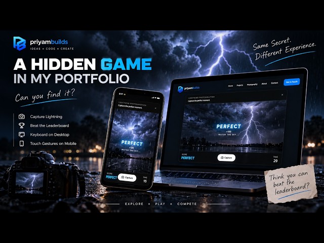I Hid a Lightning Photography Game Inside My Portfolio ⚡ | Next.js Easter Egg