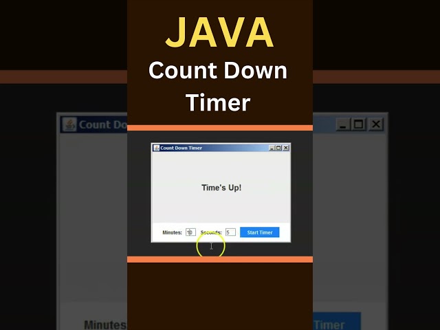 JAVA Count Down Timer | #shorts