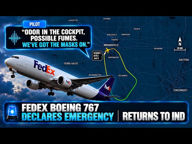 FedEx Boeing 767 Declares Emergency After Odor & Fumes — “Masks On” — Returns to IND