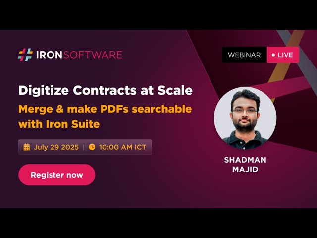 Digitize Contracts at Scale: Merge & Make PDFs Searchable with Iron Suite