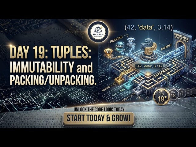 Day 19: Tuples: Immutability and Packing/Unpacking.🚀🐍| EDULEXIS |