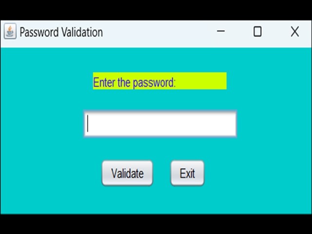 Simple Validation using Java GUI application