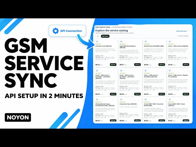 GSM Service Desk Tutorial | API Setup & Service Sync | Noyon