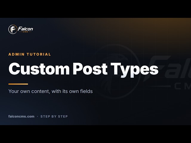 How to Create Custom Post Types in Laravel | FalconCMS ACPT Tutorial