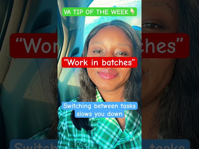Batching similar work helps you to stay focused, reduce errors & work faster. #vatipoftheweek #va