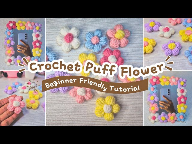 Crochet Puff Stitch Flower ❤️ Easy Step-by-Step Tutorial For Beginners | Mamuni Crochets |