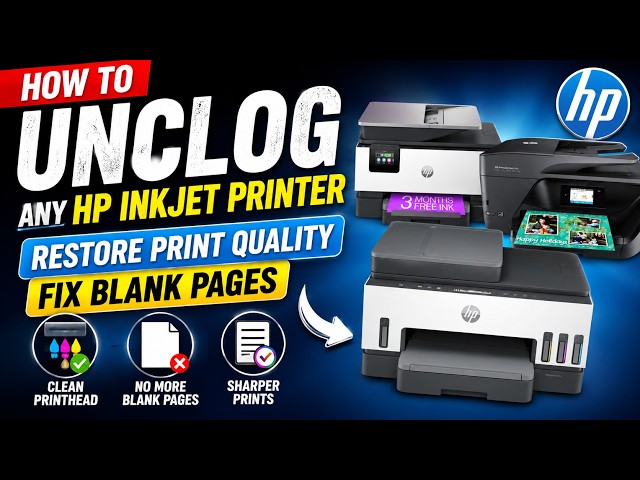 How To Unclog any Hp Inkjet Printer Restore Print Quality - Fix Blank Pages