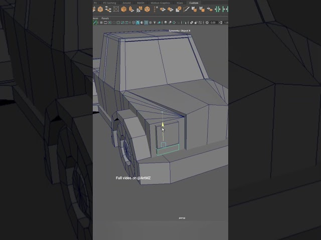 Low Poly Pickup Truck. Car 3D modeling. Autodesk Maya tutorial