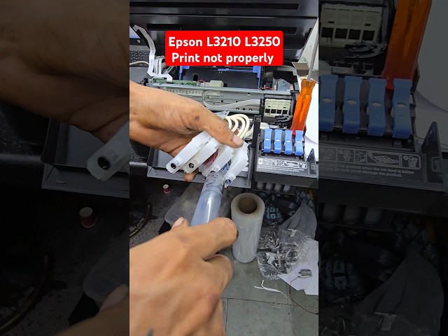 Epson L3210 L3250 Print not properly Head Cleaning #Epsonsetting #Redlightblinking #Headclean