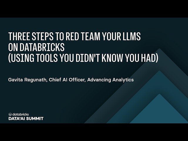 Red Teaming LLMs on Databricks: Three Steps with BlackIce and AI Gateway