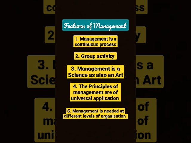 Features/Characteristics of Management #bcom1styear #semester2 #businessmanagement