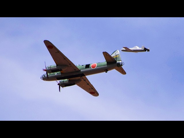 SCRATCH-BUILT RC G4M "BETTY" BOMBER DROPS MXY 7 "OHKA" KAMIKAZE BOMB! AMAZING SKILLS!