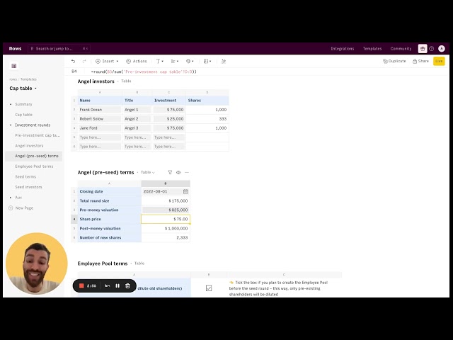 Cap Table - Tutorial