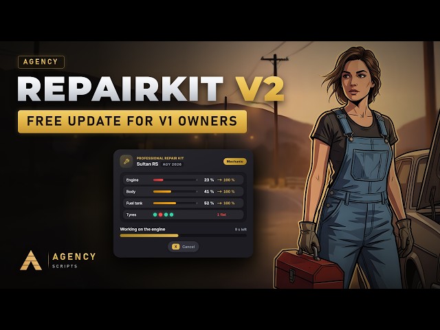 Agency Repairkit V2 | Vehicle Damage & Repair Kits for FiveM (QBCore · Qbox · ESX · Standalone)
