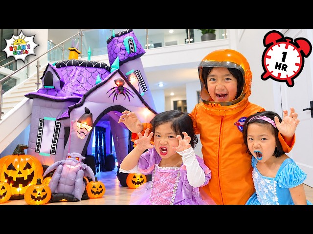 GIANT Trick or Treat Adventure at Home and Other Games! 1+ Hour of Classic Ryan and Family Fun!