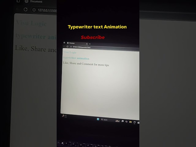 🔥 Typewriter Text Animation in CSS | Easy HTML & CSS Tutorial. #shorts #ytshorts #coding .