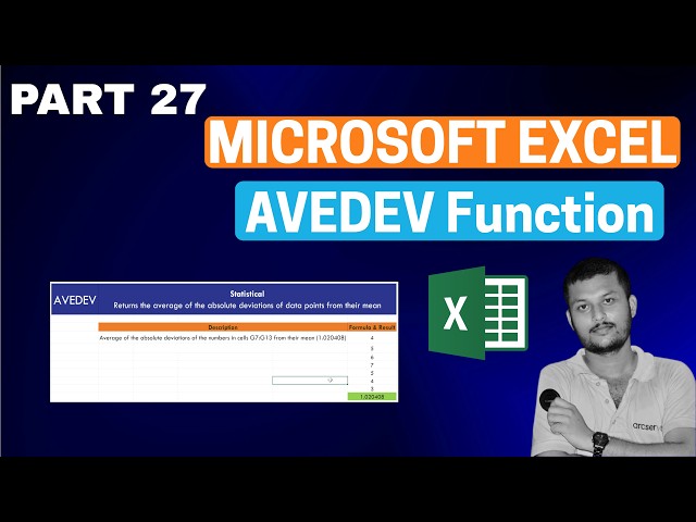 AVEDEV Formula in Excel | Average Deviation Made Easy