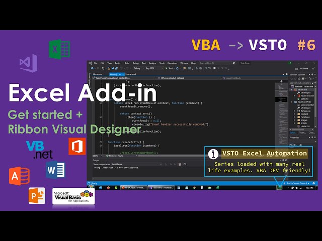 VSTO e06 - How to create Excel Add-in using VSTO / VB.NET