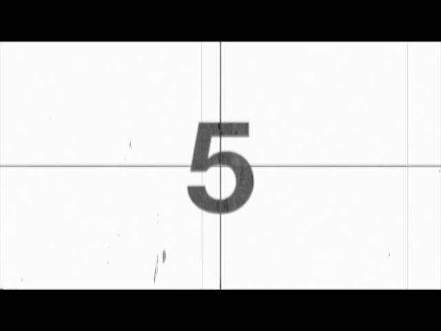 Motion white retro film countdown