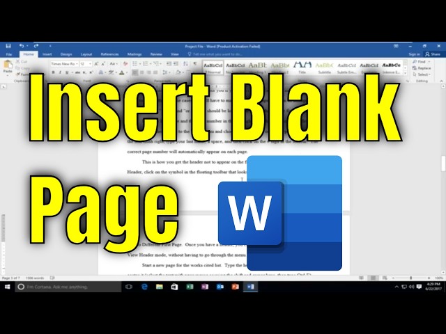 Insert Blank Page in MS Word Quickly and Correctly - Quick Guide