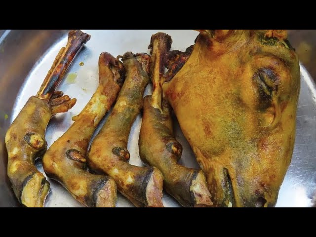 Tasty Goat Head And Leg Spicy Paya Soup - Goat Head Cleaning & Cooking - Tasty Lamb Curry Recipe
