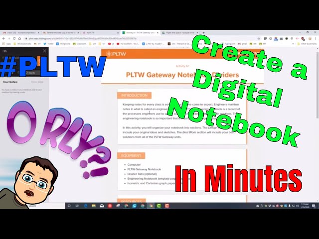 Create a Digital Notebook for Project Lead the Way Flight and Space