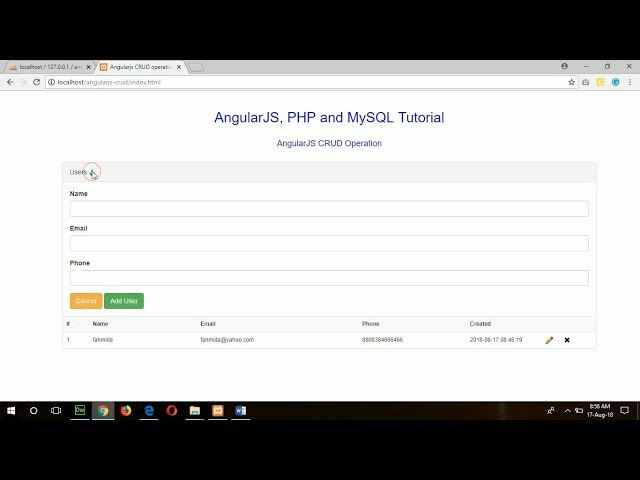 Create AngularJS CRUD operation using PHP and MySQL