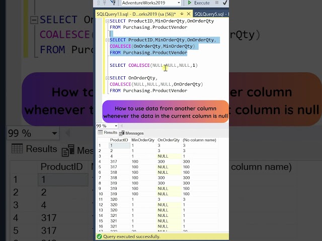 SQL tricks | Learn SQL in tamil | #shorts | Coalesce in SQL | Coalesce function in SQL #sql
