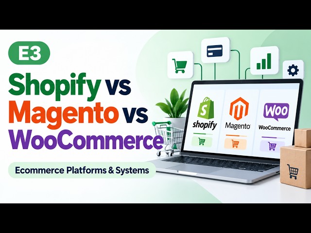 E3 | Shopify vs Magento vs WooCommerce | Ecommerce Platforms & Systems | Uplatz