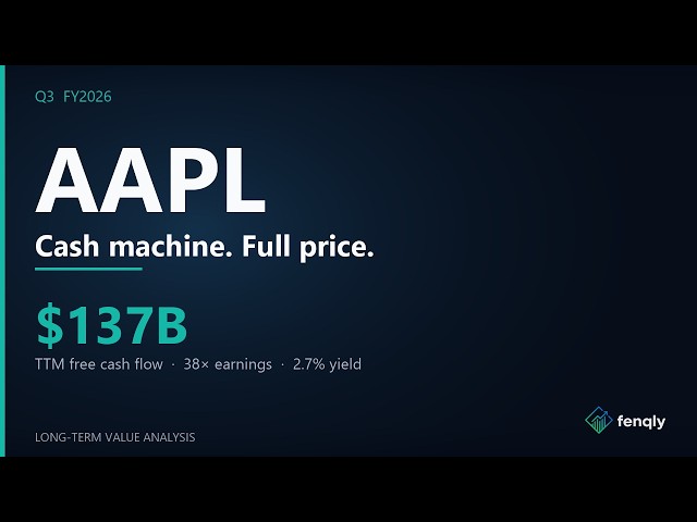Apple Q3 FY2026 Earnings: Value Analysis of the Moat, FCF and iPhone Mix