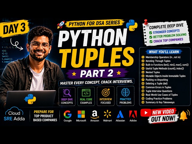 Python for DSA | Tuple Part 2 | DevOps | SRE | Scripting | Coding #coding  #python #tuples