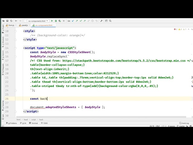 2. Styling web components using Constructable Stylesheets - introduction