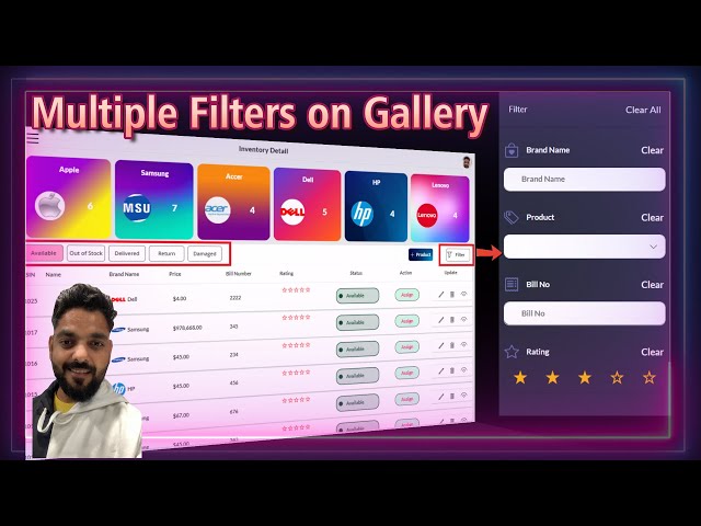 PowerApps Multiple Filters on Gallery | Modern Filter Pane UI Design PowerApps | Inventory Part - 5